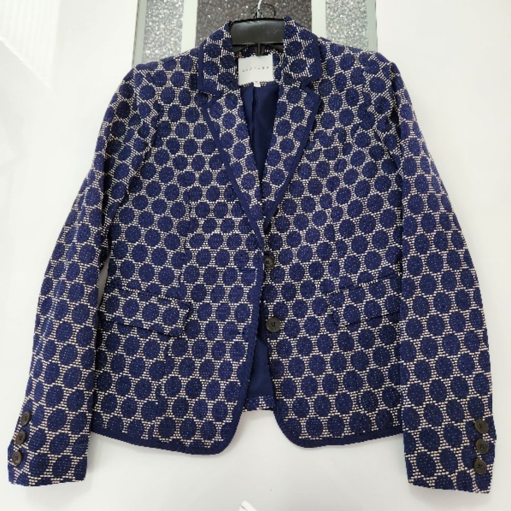 GEOMETRIC HONEYCOMB NAVY JACKET